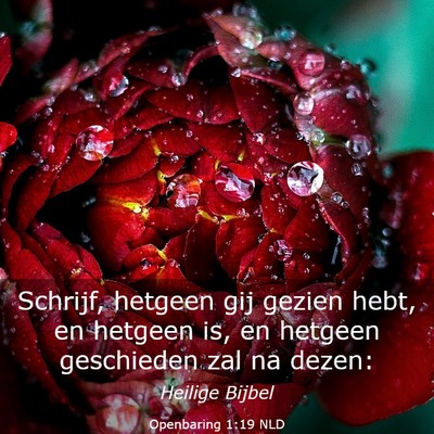 Picture 03 - Openbaring 1:19 NLD - Schrijf, hetgeen gij gezien hebt, en hetgeen is, - Bible Verse Picture