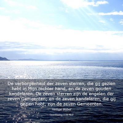 Picture 03 - Openbaring 1:20 NLD - De verborgenheid der zeven sterren, die gij - Bible Verse Picture