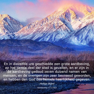 Picture 03 - Openbaring 11:13 NLD - En in diezelfde ure geschiedde een grote - Bible Verse Picture