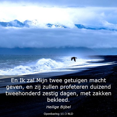 Picture 03 - Openbaring 11:3 NLD - En Ik zal Mijn twee getuigen macht geven, en zij - Bible Verse Picture