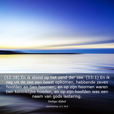 Picture 03 - Openbaring 13:1 NLD - (12:18) En ik stond op het zand der zee. (13:1) - Bible Verse Picture