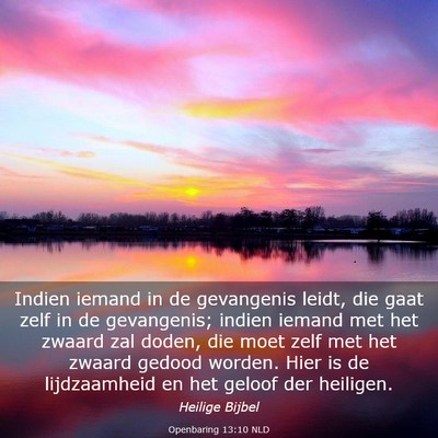 Picture 03 - Openbaring 13:10 NLD - Indien iemand in de gevangenis leidt, die gaat - Bible Verse Picture