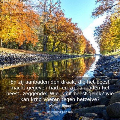 Picture 03 - Openbaring 13:4 NLD - En zij aanbaden den draak, die het beest macht - Bible Verse Picture