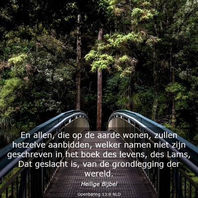 Picture 03 - Openbaring 13:8 NLD - En allen, die op de aarde wonen, zullen hetzelve - Bible Verse Picture