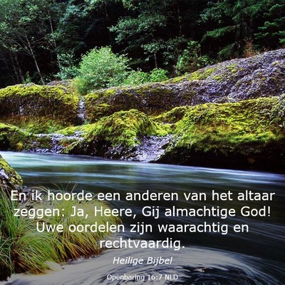 Picture 03 - Openbaring 16:7 NLD - En ik hoorde een anderen van het altaar zeggen: - Bible Verse Picture