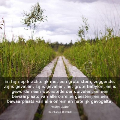 Picture 03 - Openbaring 18:2 NLD - En hij riep krachtelijk met een grote stem, - Bible Verse Picture