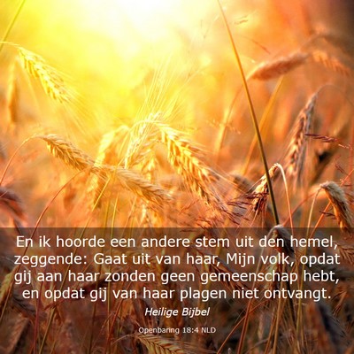 Picture 03 - Openbaring 18:4 NLD - En ik hoorde een andere stem uit den hemel, - Bible Verse Picture