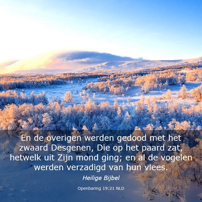 Picture 03 - Openbaring 19:21 NLD - En de overigen werden gedood met het zwaard - Bible Verse Picture
