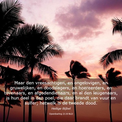 Picture 03 - Openbaring 21:8 NLD - Maar den vreesachtigen, en ongelovigen, en - Bible Verse Picture