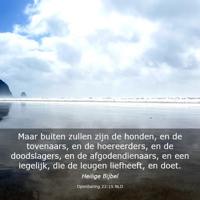 Picture 03 - Openbaring 22:15 NLD - Maar buiten zullen zijn de honden, en de - Bible Verse Picture