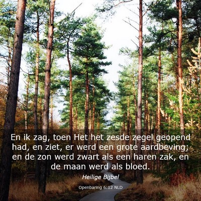 Picture 03 - Openbaring 6:12 NLD - En ik zag, toen Het het zesde zegel geopend had, - Bible Verse Picture