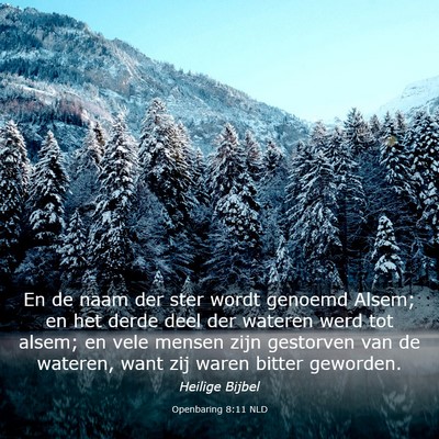 Picture 03 - Openbaring 8:11 NLD - En de naam der ster wordt genoemd Alsem; en het - Bible Verse Picture