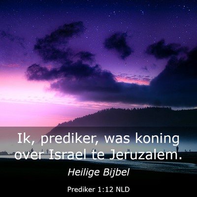 Picture 03 - Prediker 1:12 NLD - Ik, prediker, was koning over Israel te - Bible Verse Picture