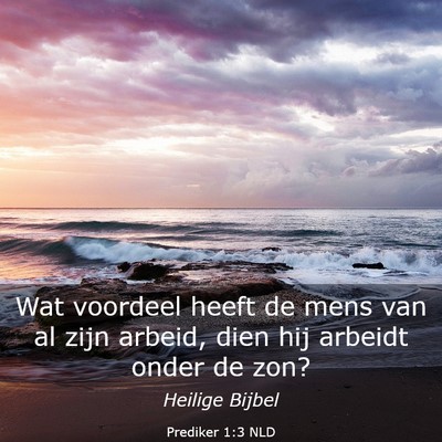 Picture 03 - Prediker 1:3 NLD - Wat voordeel heeft de mens van al zijn arbeid, - Bible Verse Picture