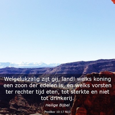 Picture 03 - Prediker 10:17 NLD - Welgelukzalig zijt gij, land! welks koning een - Bible Verse Picture