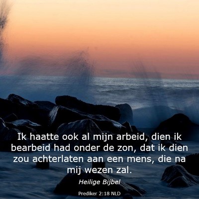 Picture 03 - Prediker 2:18 NLD - Ik haatte ook al mijn arbeid, dien ik bearbeid - Bible Verse Picture