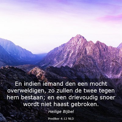 Picture 03 - Prediker 4:12 NLD - En indien iemand den een mocht overweldigen, zo - Bible Verse Picture