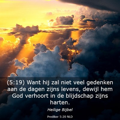 Picture 03 - Prediker 5:20 NLD - (5:19) Want hij zal niet veel gedenken aan de - Bible Verse Picture