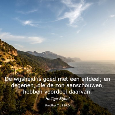 Picture 03 - Prediker 7:11 NLD - De wijsheid is goed met een erfdeel; en degenen, - Bible Verse Picture