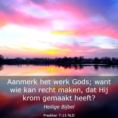 Picture 03 - Prediker 7:13 NLD - Aanmerk het werk Gods; want wie kan recht maken, - Bible Verse Picture
