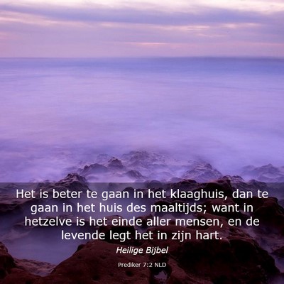Picture 03 - Prediker 7:2 NLD - Het is beter te gaan in het klaaghuis, dan te - Bible Verse Picture