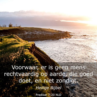Picture 03 - Prediker 7:20 NLD - Voorwaar, er is geen mens rechtvaardig op aarde, - Bible Verse Picture