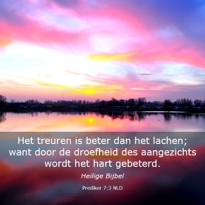 Picture 03 - Prediker 7:3 NLD - Het treuren is beter dan het lachen; want door de - Bible Verse Picture
