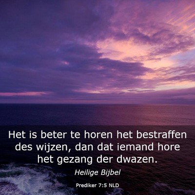 Picture 03 - Prediker 7:5 NLD - Het is beter te horen het bestraffen des wijzen, - Bible Verse Picture