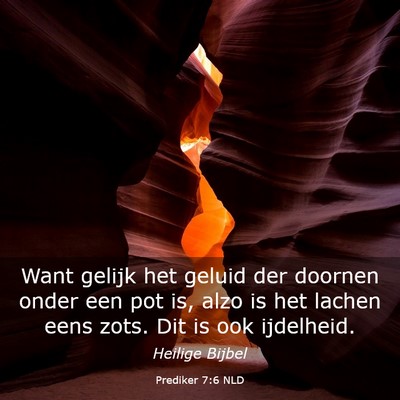 Picture 03 - Prediker 7:6 NLD - Want gelijk het geluid der doornen onder een pot - Bible Verse Picture