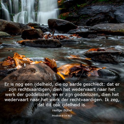 Picture 03 - Prediker 8:14 NLD - Er is nog een ijdelheid, die op aarde geschiedt: - Bible Verse Picture