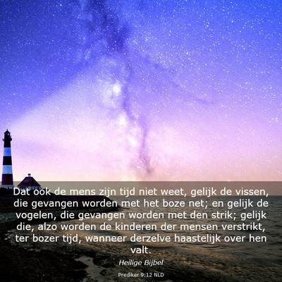 Picture 03 - Prediker 9:12 NLD - Dat ook de mens zijn tijd niet weet, gelijk de - Bible Verse Picture