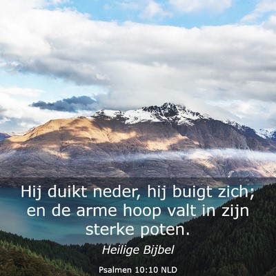 Picture 03 - Psalmen 10:10 NLD - Hij duikt neder, hij buigt zich; en de arme hoop - Bible Verse Picture