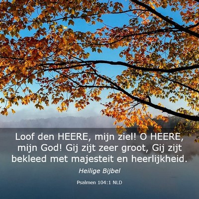 Picture 03 - Psalmen 104:1 NLD - Loof den HEERE, mijn ziel! O HEERE, mijn God! Gij - Bible Verse Picture