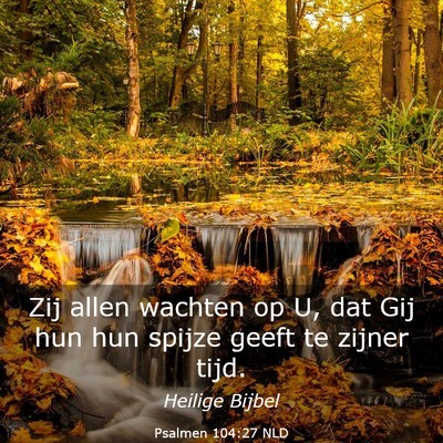 Picture 03 - Psalmen 104:27 NLD - Zij allen wachten op U, dat Gij hun hun spijze - Bible Verse Picture