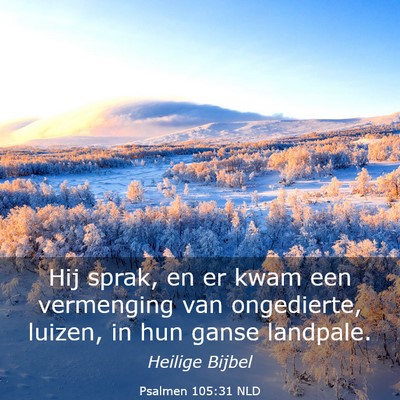 Picture 03 - Psalmen 105:31 NLD - Hij sprak, en er kwam een vermenging van - Bible Verse Picture
