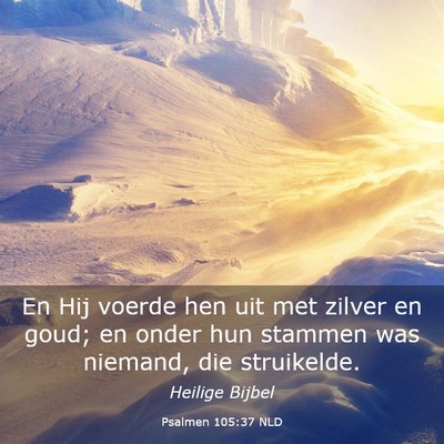 Picture 03 - Psalmen 105:37 NLD - En Hij voerde hen uit met zilver en goud; en - Bible Verse Picture