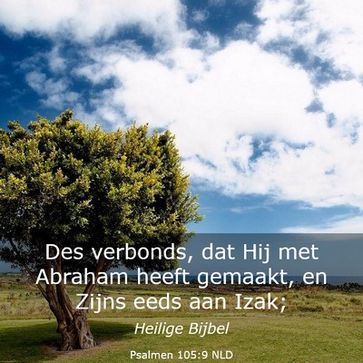 Picture 03 - Psalmen 105:9 NLD - Des verbonds, dat Hij met Abraham heeft gemaakt, - Bible Verse Picture
