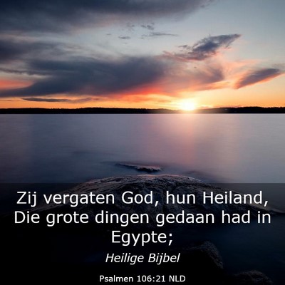 Picture 03 - Psalmen 106:21 NLD - Zij vergaten God, hun Heiland, Die grote dingen - Bible Verse Picture