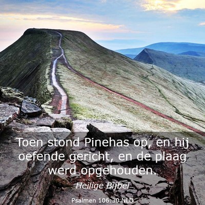 Picture 03 - Psalmen 106:30 NLD - Toen stond Pinehas op, en hij oefende gericht, en - Bible Verse Picture