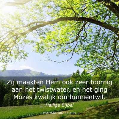 Picture 03 - Psalmen 106:32 NLD - Zij maakten Hem ook zeer toornig aan het - Bible Verse Picture