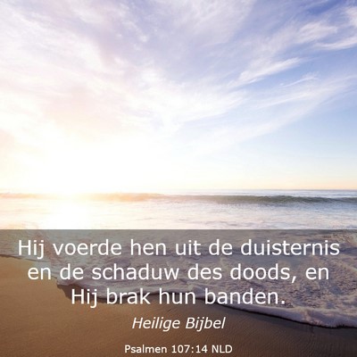 Picture 03 - Psalmen 107:14 NLD - Hij voerde hen uit de duisternis en de schaduw - Bible Verse Picture