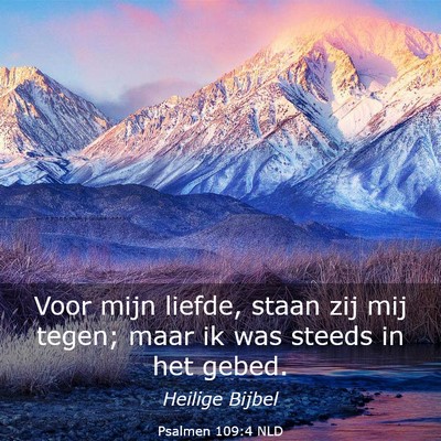 Picture 03 - Psalmen 109:4 NLD - Voor mijn liefde, staan zij mij tegen; maar ik - Bible Verse Picture