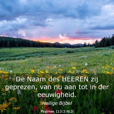 Picture 03 - Psalmen 113:2 NLD - De Naam des HEEREN zij geprezen, van nu aan tot - Bible Verse Picture