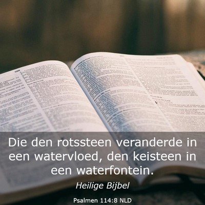 Picture 03 - Psalmen 114:8 NLD - Die den rotssteen veranderde in een watervloed, - Bible Verse Picture
