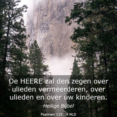 Picture 03 - Psalmen 115:14 NLD - De HEERE zal den zegen over ulieden vermeerderen, - Bible Verse Picture