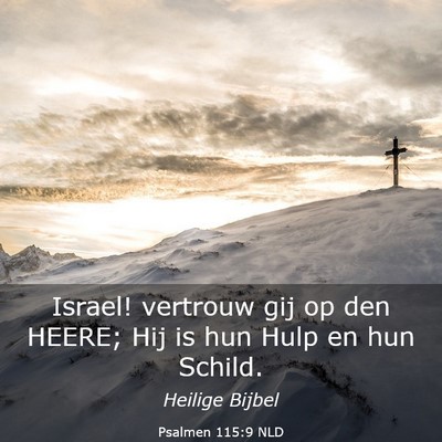 Picture 03 - Psalmen 115:9 NLD - Israel! vertrouw gij op den HEERE; Hij is hun - Bible Verse Picture