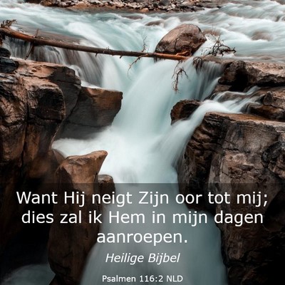 Picture 03 - Psalmen 116:2 NLD - Want Hij neigt Zijn oor tot mij; dies zal ik Hem - Bible Verse Picture