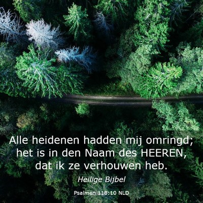 Picture 03 - Psalmen 118:10 NLD - Alle heidenen hadden mij omringd; het is in den - Bible Verse Picture