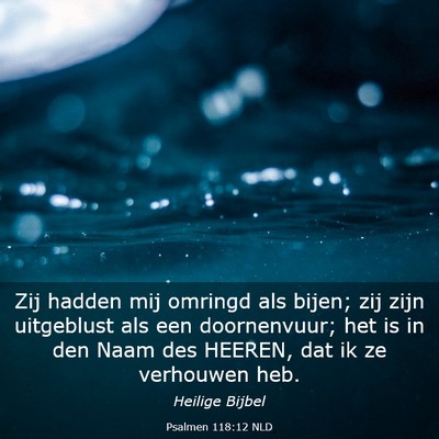 Picture 03 - Psalmen 118:12 NLD - Zij hadden mij omringd als bijen; zij zijn - Bible Verse Picture