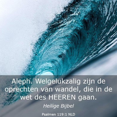 Picture 03 - Psalmen 119:1 NLD - Aleph. Welgelukzalig zijn de oprechten van - Bible Verse Picture